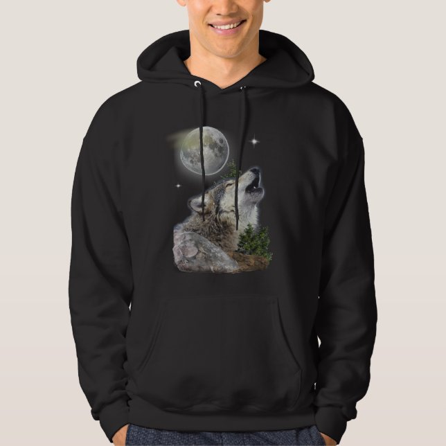 Wolf and Moon Hoodie (Front)
