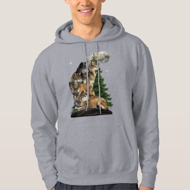 Wolf and Moon Hoodie (Front)
