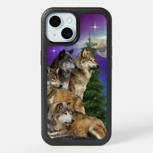 Wolf and Moon iPhone 15 Case