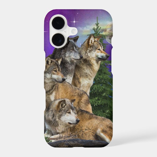 Wolf and Moon Iphone Case (Back)