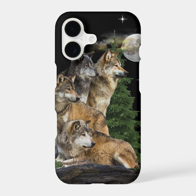 Wolf and Moon Iphone Case (Back)