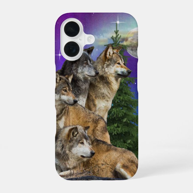 Wolf and Moon Iphone Case (Back)