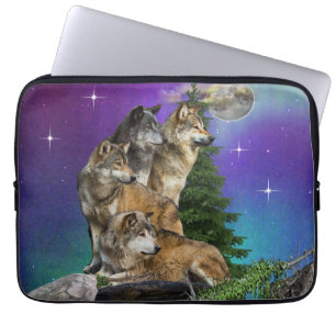 Wolf and Moon Laptop Sleeve