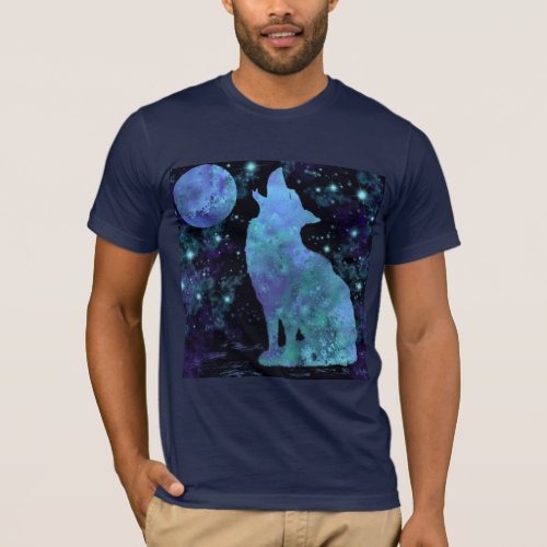 Wolf and Moon _ Migned Drawing _ Diffirent T_Shirt