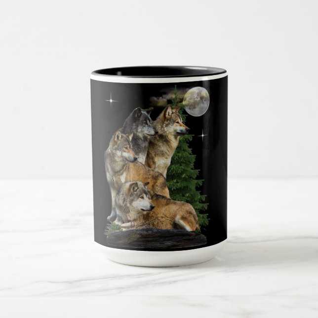 Wolf and Moon Mug (Center)