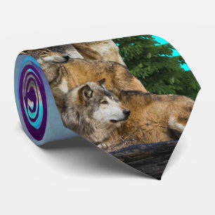 Wolf and Moon Neck Tie