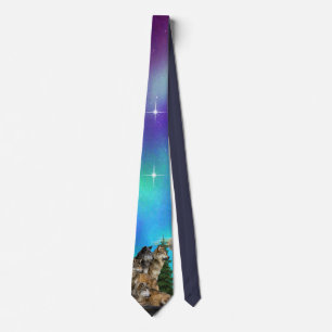 Wolf and Moon Neck Tie