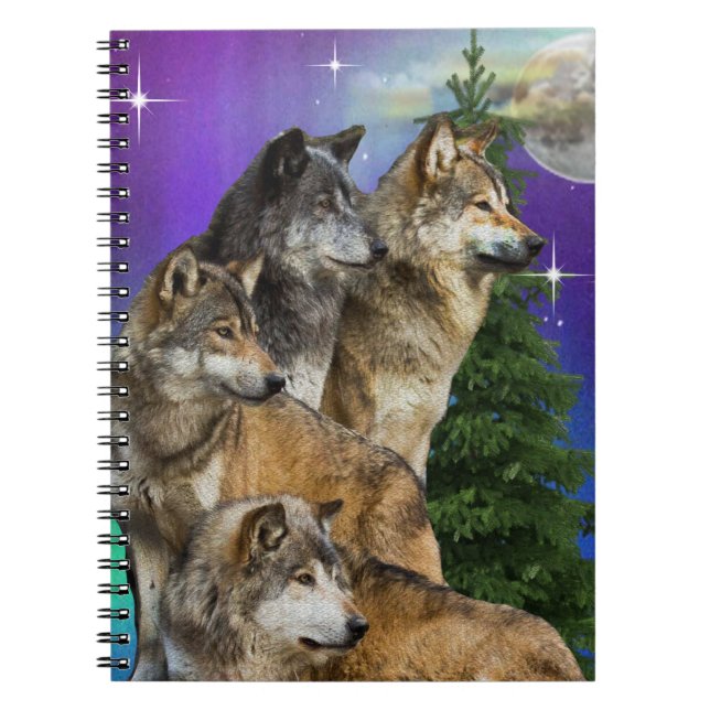 Wolf and Moon Notebook (Front)