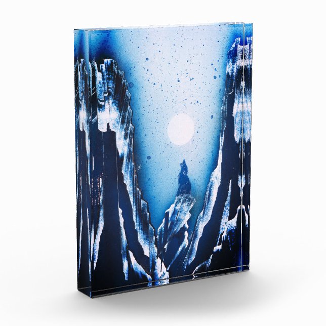 Wolf and Moon Photo Block (Left)