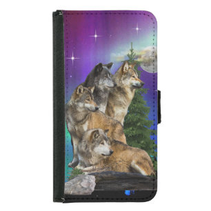 Wolf and Moon Samsung Galaxy S5 Wallet Case