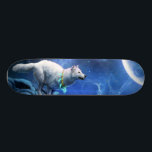 Wolf and Moon Skateboard<br><div class="desc">Wolf and Moon Painting Blue "wolf paintings", "wolf painting", wolf moon painting, "wolf moon", "full wolf moon ", "wolf and moon", "wolf full moon", "wolfs moon", "moon wolf", "grey wolf", wolf, wolfs, wolves, werewolf, moon, space, "full moon", night, spell, blue, cliff, "dark moon", darkness, fog, gorge, hill, howl, illustration, indigenous,...</div>