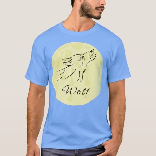 Wolf and moon T_Shirt