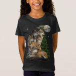 Wolf And Moon T-shirt at Zazzle