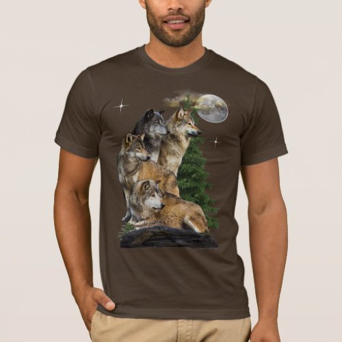 wolf and Moon T_Shirt