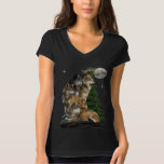 Wolf And Moon T-shirt at Zazzle
