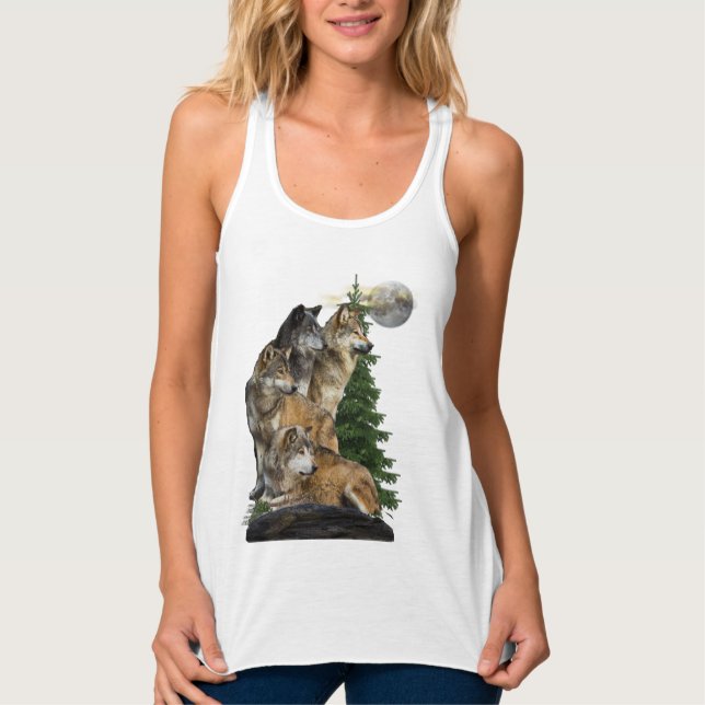 Wolf and Moon Tank Top (Front)