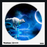 Wolf and Moon Wall Decal<br><div class="desc">Painting, wolf, wolfs, wolves, Blue, "wolf paintings", "wolf painting", "wolf moon painting", "wolf moon", "full wolf moon ", "wolf and moon", "wolf full moon", "wolfs moon", "moon wolf", "grey wolf", werewolf, moon, space, "full moon", night, spell, blue, cliff, "dark moon", darkness, fog, gorge, hill, howl, illustration, indigenous, light, magic, majestic,...</div>