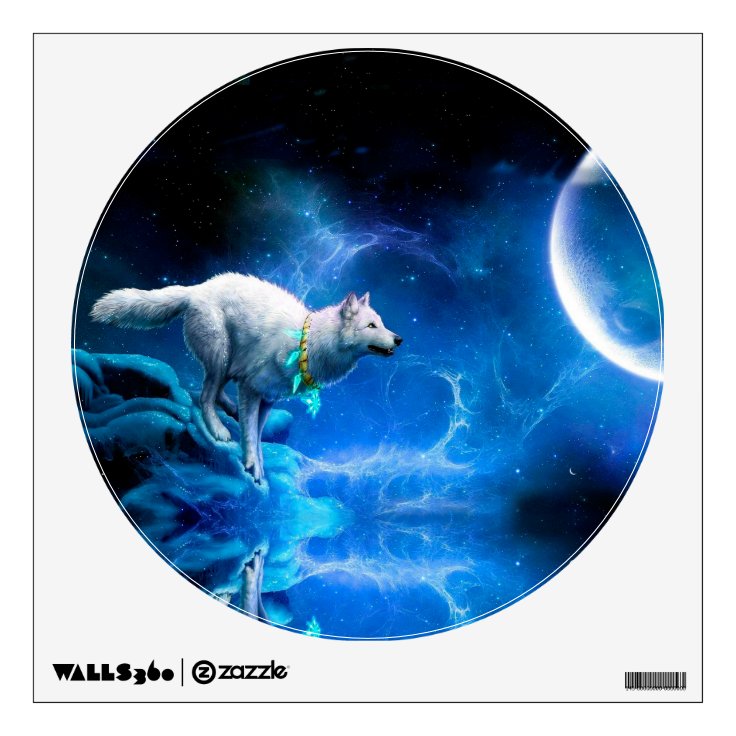 Wolf and Moon Wall Decal Zazzle