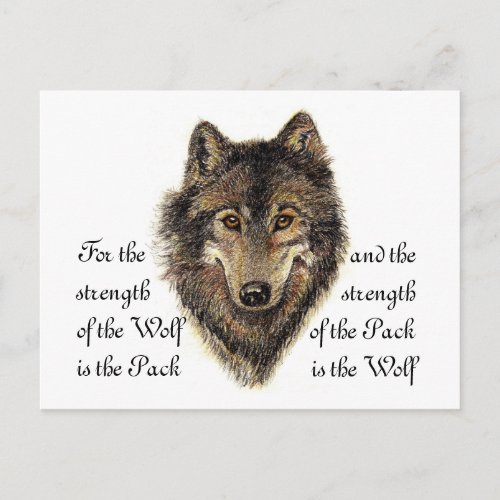 Wolf and Pack Quote _ Animal Collection Postcard