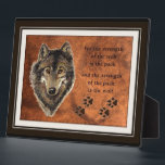 Wolf and Pack Quote Plaque<br><div class="desc">Wolf or Wolves Animal quote about the pack or family</div>