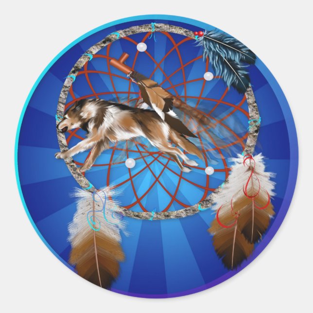 WOLF and PIPE Classic Round Sticker (Front)