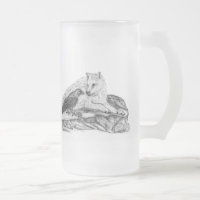 Wolf and Raven black and white design