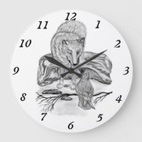 Wolf and Raven black and white design
