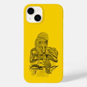 Wolf and Raven black and yellow design Case-Mate iPhone 14 Case