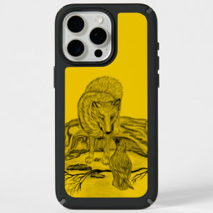Wolf and Raven black and yellow design iPhone 15 Pro Max Case