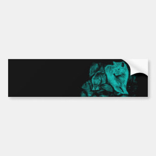 Wolf and Raven in the Night Bumper Sticker
