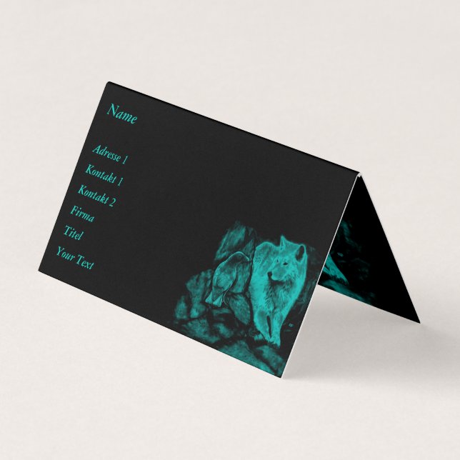 Wolf and Raven in the Night Business Card (Front)