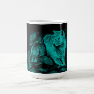 Wolf and Raven in the Night Coffee Mug