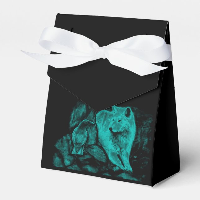 Wolf and Raven in the Night Favor Boxes (Front Side)