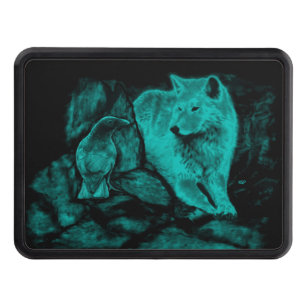 Wolf and Raven in the Night Hitch Cover