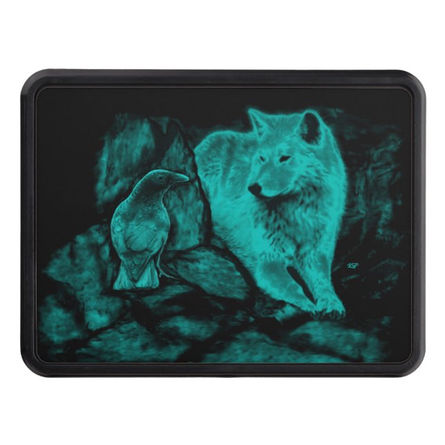 Wolf and Raven in the Night Hitch Cover (Front)