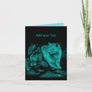 Wolf and Raven in the Night Invitation