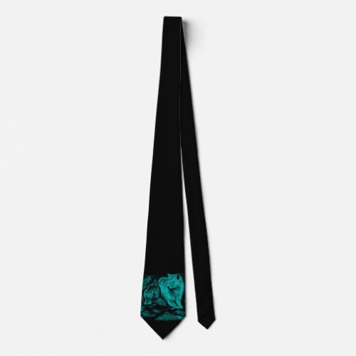 Wolf and Raven in the Night Neck Tie