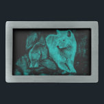 Wolf and Raven in the Night Rectangular Belt Buckle<br><div class="desc">Digital Painting by Krisi ArtKSZP</div>