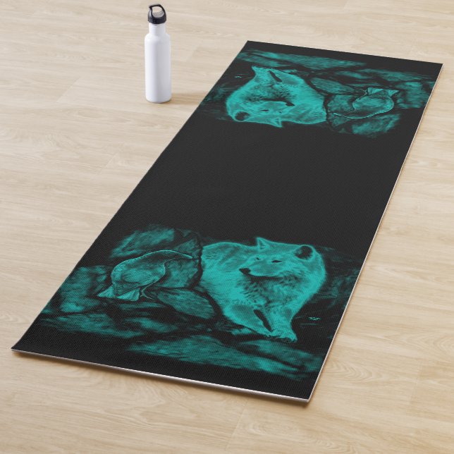 Wolf and Raven in the Night Yoga Mat (In Situ)