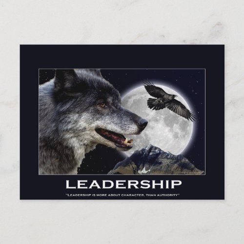 Wolf and Raven Leadership Motivational Gifts Postcard