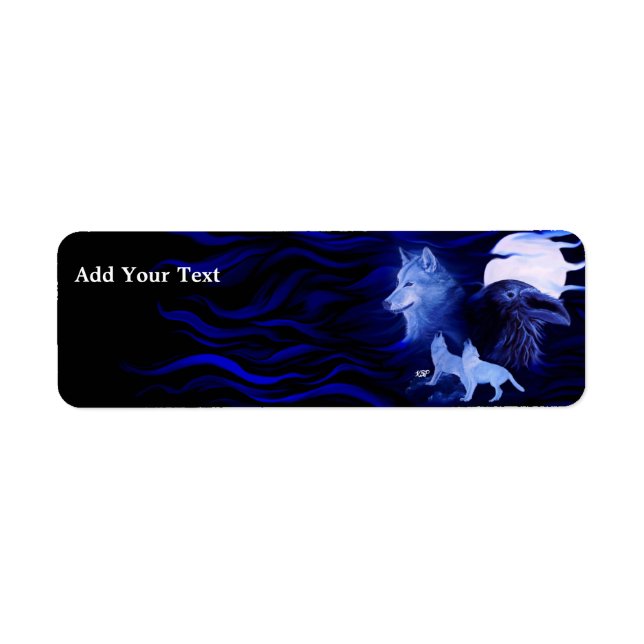 Wolf and Raven with full moon Label (Front)