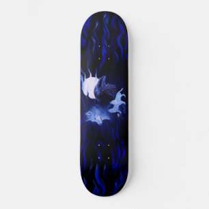 Wolf and Raven with full moon Skateboard Deck