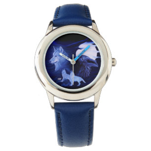 Wolf and Raven with full moon Watch