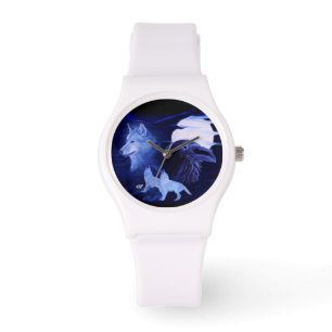 Wolf and Raven with full moon Watch