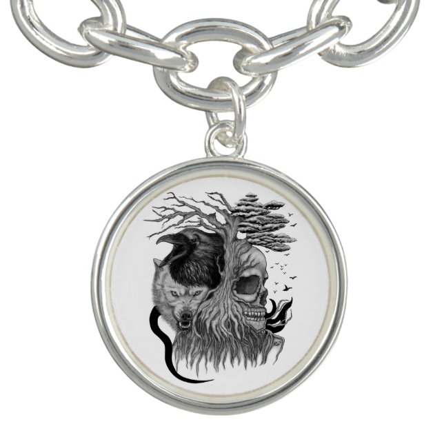 Wolf and Raven with Skull Bracelet (Design)