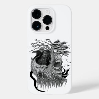 Wolf and Raven with Skull Case-Mate iPhone 14 Pro Case