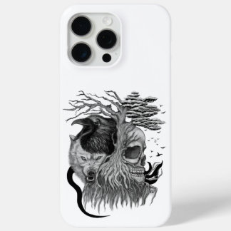 Wolf and Raven with Skull iPhone 15 Pro Max Case