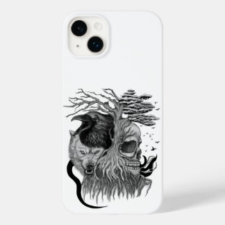Wolf and Raven with Skull Case-Mate iPhone 14 Plus Case