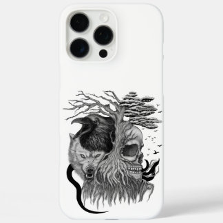 Wolf and Raven with Skull iPhone 16 Pro Max Case