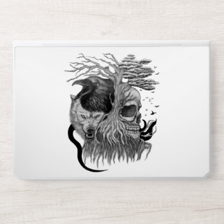 Wolf and Raven with Skull HP Laptop Skin